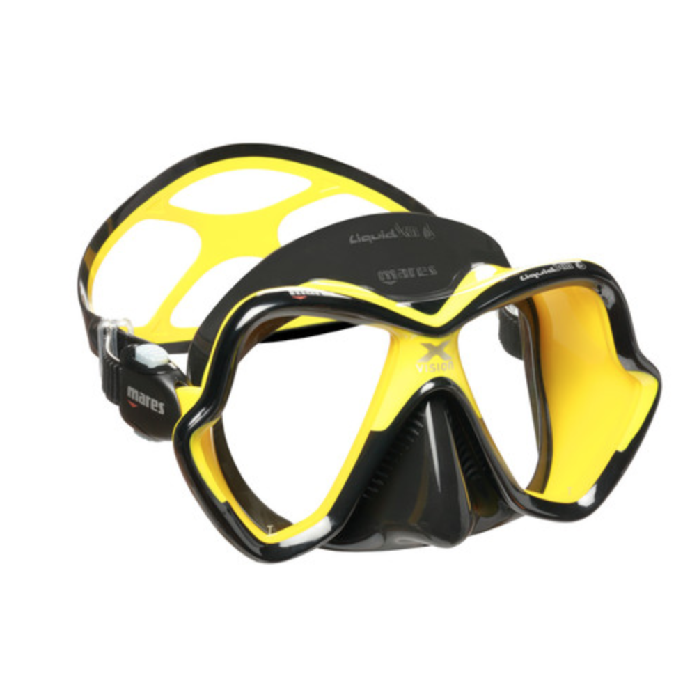 Mares X-Vision Ultra LS Mask-Masks- by Mares-Clear Lens/Black Skirt/Yellow Trim-Divemaster Scuba Nottingham