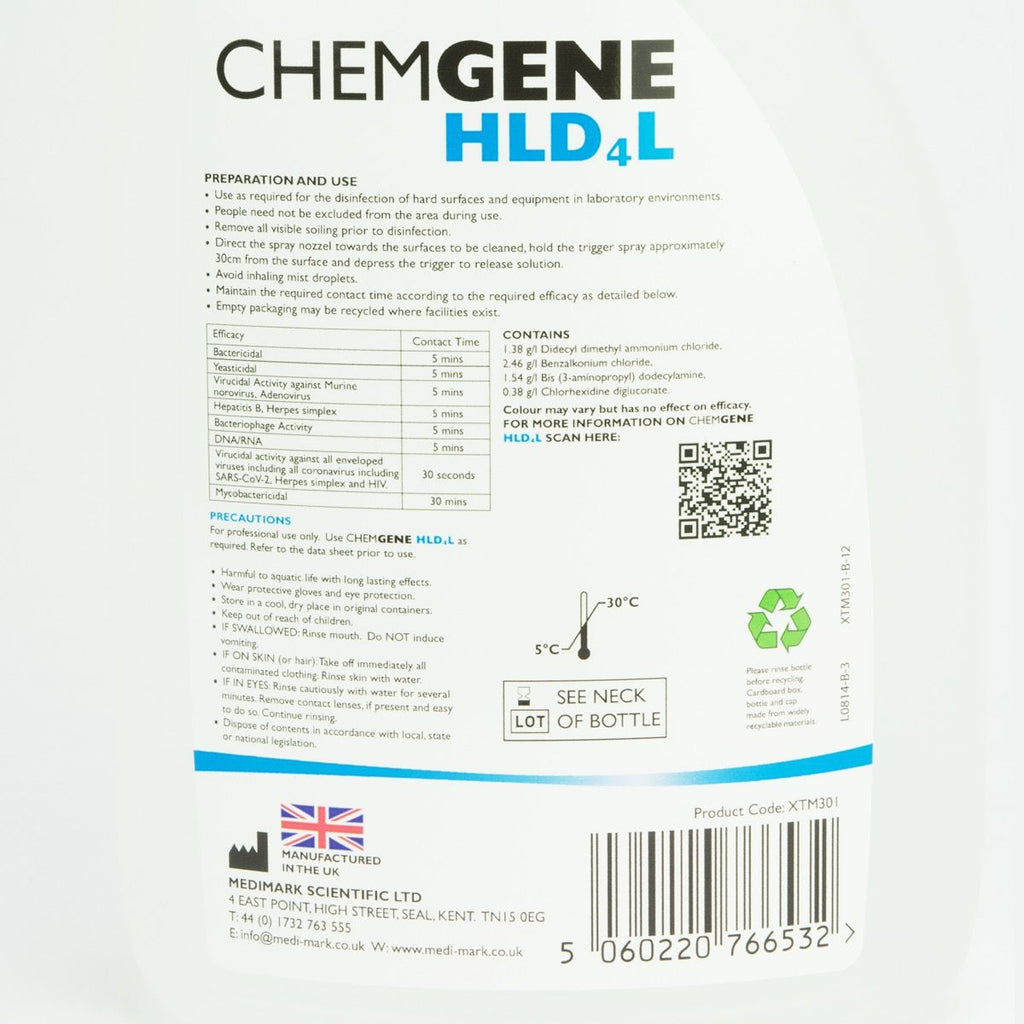 Chemgene Disinfectant - 750ml Spray Bottle-Rebreather Parts- by AP Diving-Divemaster Scuba Nottingham