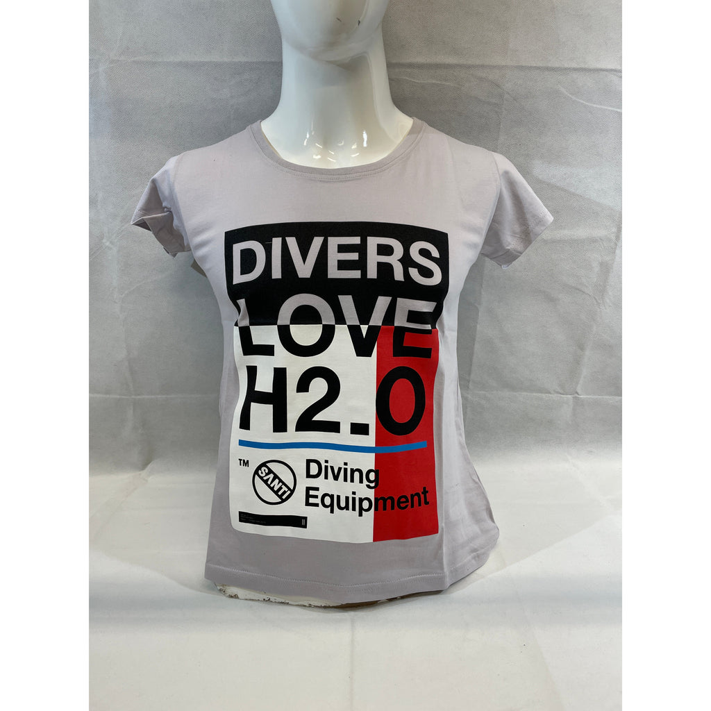 Santi Grey Womens T-shirt-Santi Sale- by Divemaster Scuba Nottingham-Divemaster Scuba Nottingham
