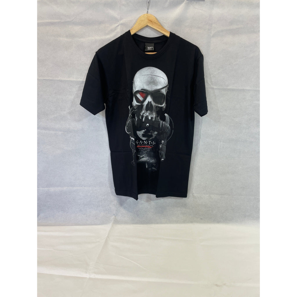 Santi women's black skull T-Shirt-Santi Sale- by Divemaster Scuba Nottingham-S-Divemaster Scuba Nottingham