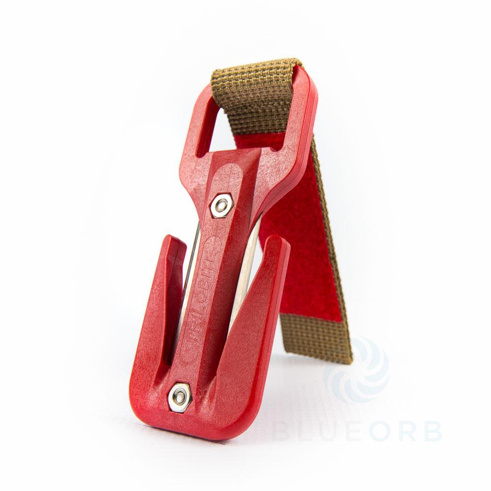 Eezycut Trilobite Harness Mount-Cutting Tools- by Nautilus-Red/Red/Brown Velcro-Divemaster Scuba Nottingham