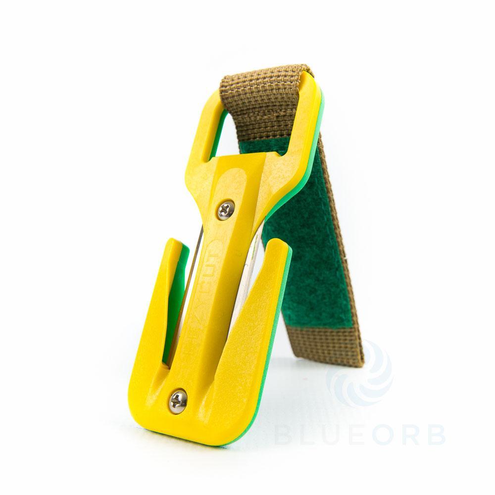 Eezycut Trilobite Harness Mount-Cutting Tools- by Nautilus-Green/Yellow/Brown Velcro-Divemaster Scuba Nottingham