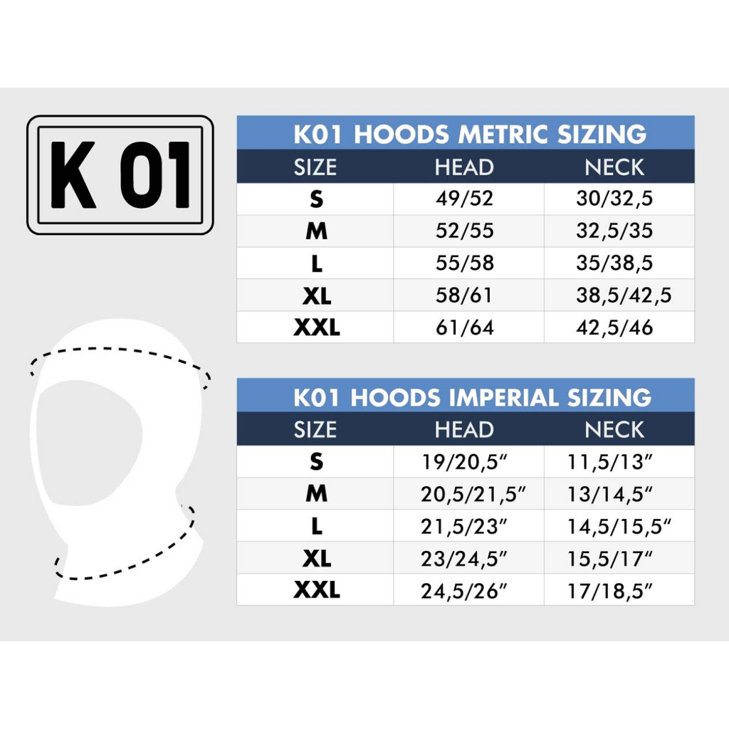 K01 Personalised Hood 5mm - Pollock-Gloves & Hoods- by K01-Divemaster Scuba Nottingham