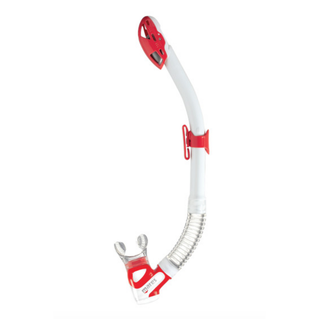 Mares Rebel Dry Snorkel-Snorkels- by Mares-White/Red-Divemaster Scuba Nottingham