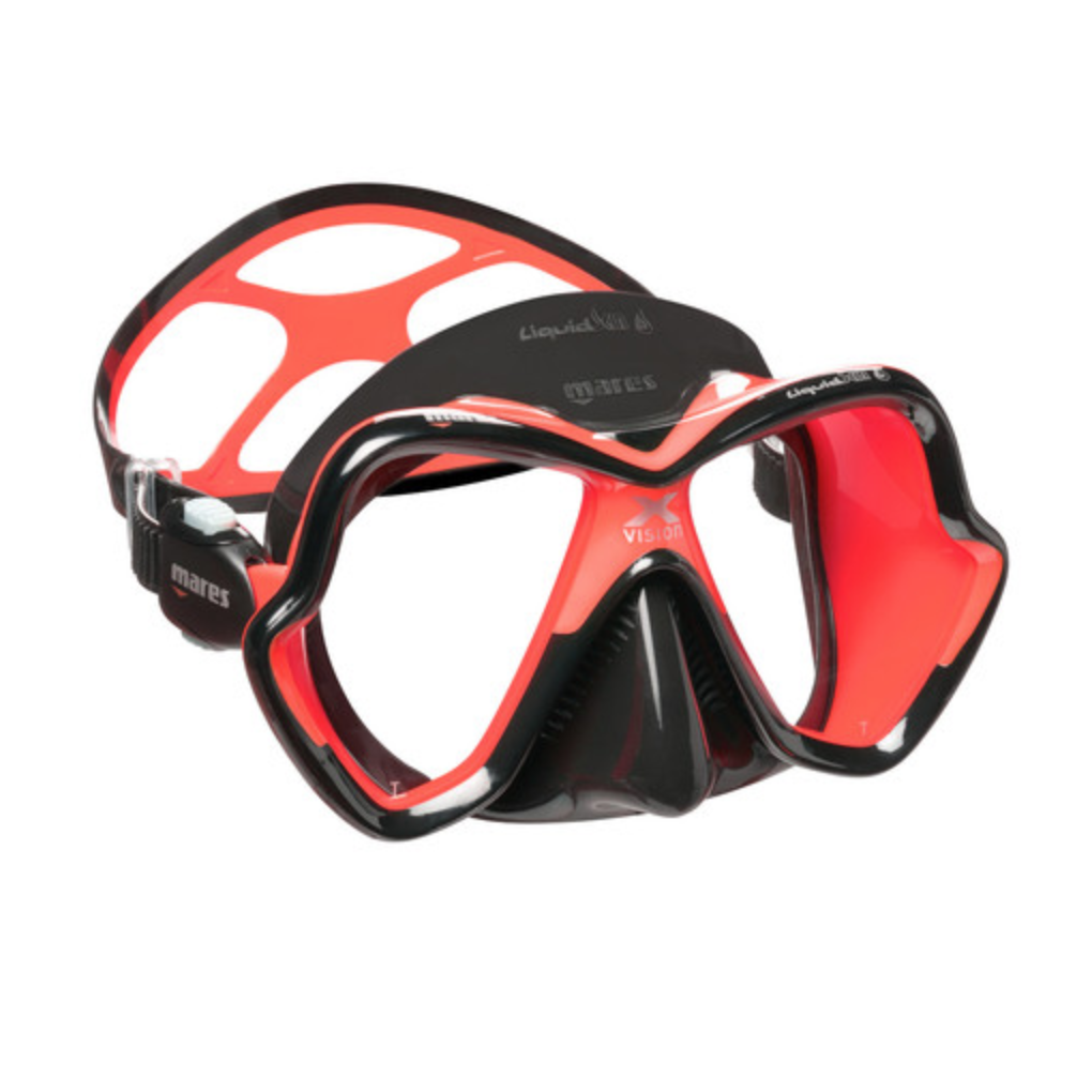 Mares X-Vision Ultra LS Mask-Masks- by Mares-Clear Lens/Black Skirt/Red Trim-Divemaster Scuba Nottingham