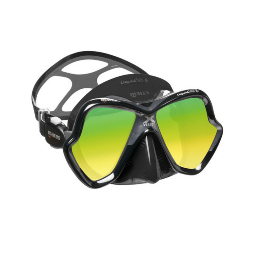 Mares X-Vision Ultra LS Mask-Masks- by Mares-Yellow Tinted Lens/Black Skirt/Grey Trim-Divemaster Scuba Nottingham