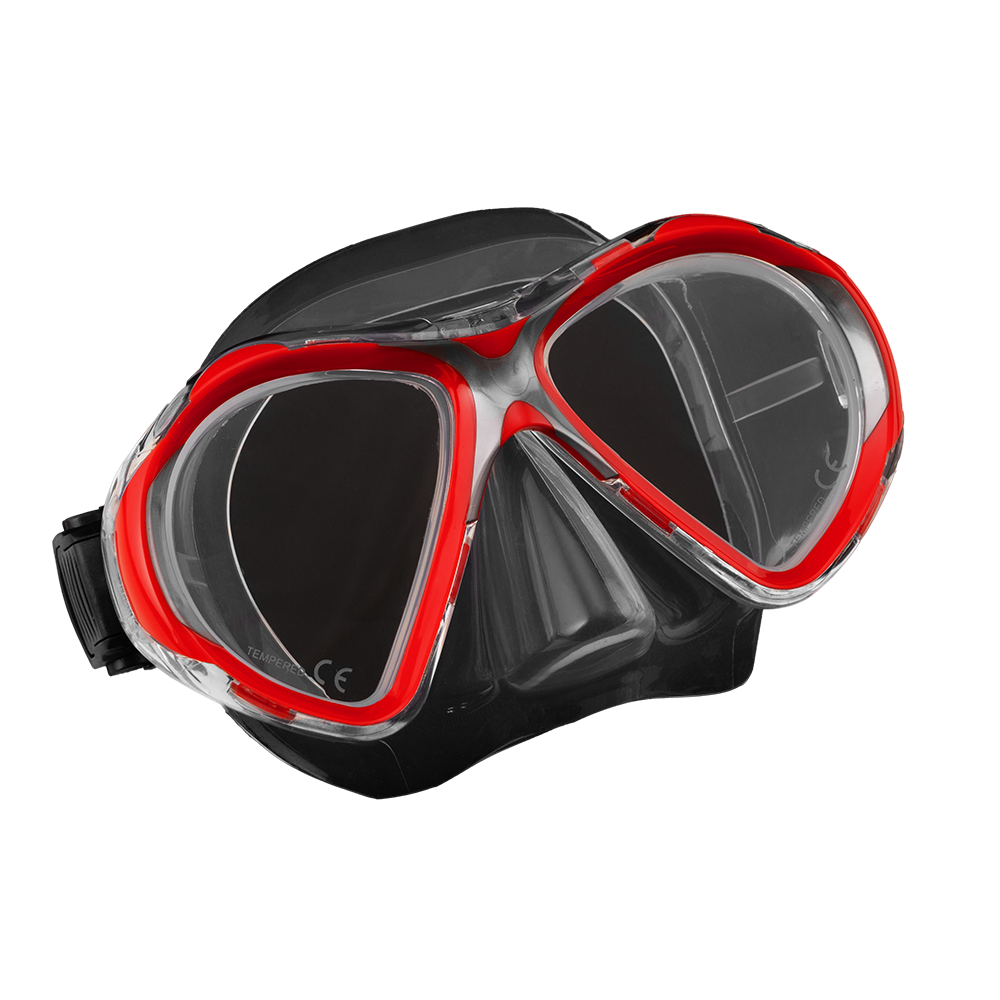Scuba Force Vision II-Masks- by Scuba Force-Clear-Red-Divemaster Scuba Nottingham